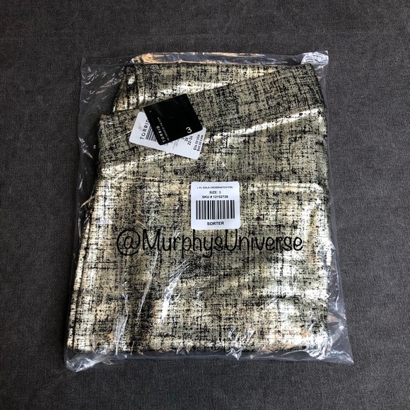 TORRID PLUS SIZE 3 Gold Crosshatch Foil Leggings NWT - Picture 5 of 8